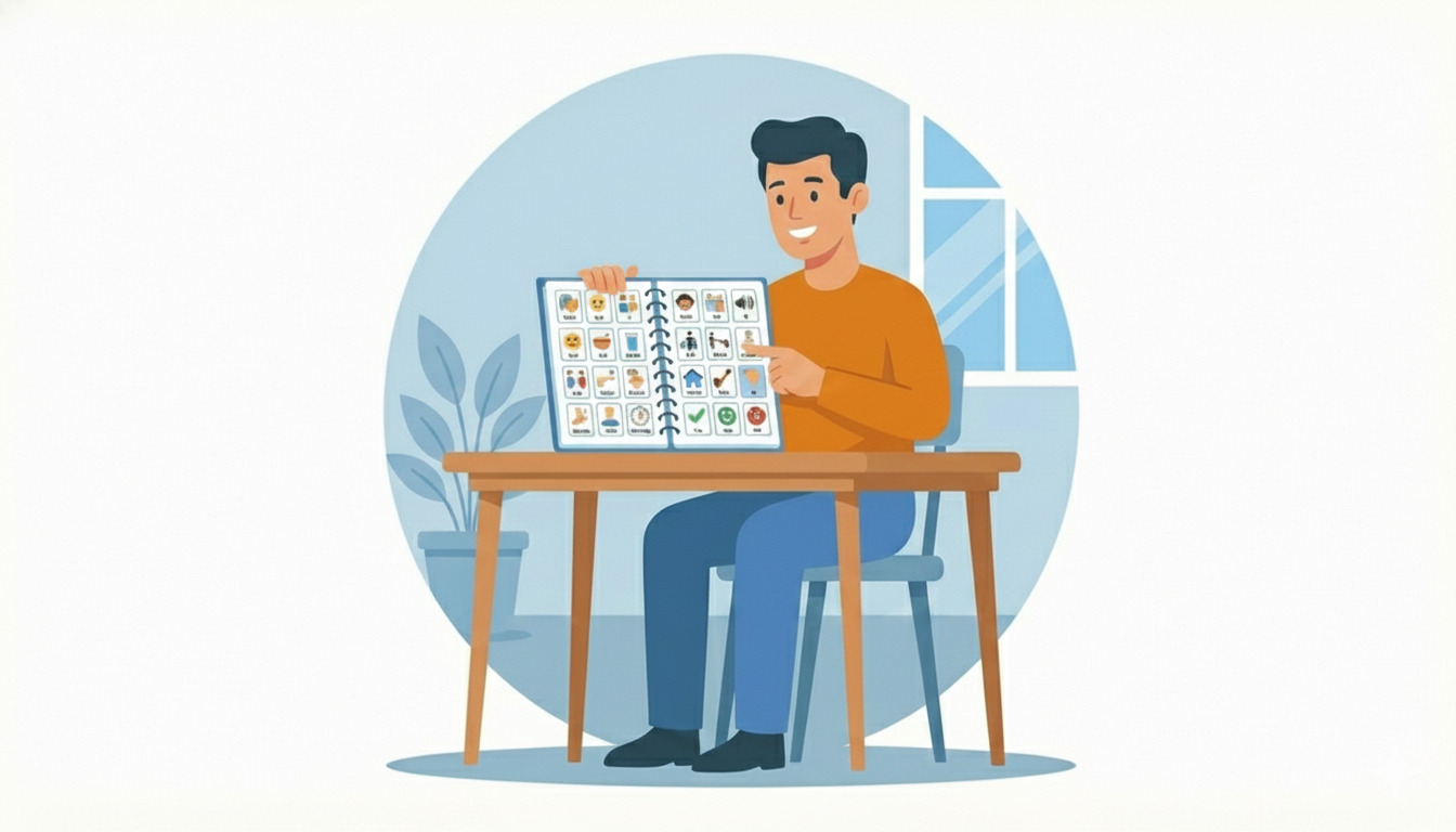 Pranchas de comunicação com pictogramas coloridos